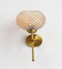Elegant Brass Wall Sconce with Amber Crystal Globe Glass