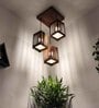 Elegant Brown Solid Wood Cluster Hanging Light