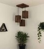 Elegant Brown Solid Wood Cluster Hanging Light