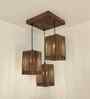 Elegant Brown Solid Wood Cluster Hanging Light