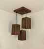 Elegant Brown Solid Wood Cluster Hanging Light