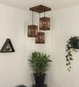 Elegant Brown Solid Wood Cluster Hanging Light