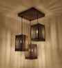 Elegant Brown Solid Wood Cluster Hanging Light