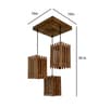 Elegant Brown Solid Wood Cluster Hanging Light
