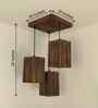 Elegant Brown Solid Wood Cluster Hanging Light