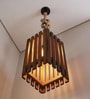 Elegant Brown Solid Wood Single Hanging Light