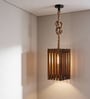 Elegant Brown Solid Wood Single Hanging Light