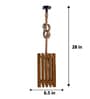 Elegant Brown Solid Wood Single Hanging Light