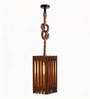 Elegant Brown Solid Wood Single Hanging Light