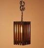 Elegant Brown Solid Wood Single Hanging Light