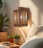 Elegant Brown Solid Wood Wall Sconces