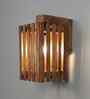Elegant Brown Solid Wood Wall Sconces