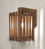 Elegant Brown Solid Wood Wall Sconces