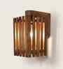 Elegant Brown Solid Wood Wall Sconces