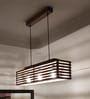 Elegant Centrum 3 Lights Brown Solid Wood Linear Chandelier Cluster Hanging Light