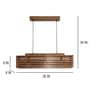 Elegant Centrum 3 Lights Brown Solid Wood Linear Chandelier Cluster Hanging Light