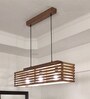 Elegant Centrum 3 Lights Brown Solid Wood Linear Chandelier Cluster Hanging Light