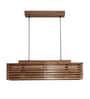 Elegant Centrum 3 Lights Brown Solid Wood Linear Chandelier Cluster Hanging Light