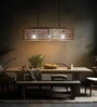 Elegant Centrum 3 Lights Brown Solid Wood Linear Chandelier Cluster Hanging Light