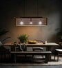 Elegant Centrum 3 Lights Brown Solid Wood Linear Chandelier Cluster Hanging Light