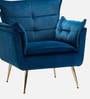 Elegant Chaise Velvet Fabric Lounge Chair In Blue Colour