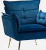 Elegant Chaise Velvet Fabric Lounge Chair In Blue Colour