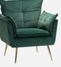 Elegant Chaise Velvet Fabric Lounge Chair In Green Colour