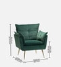 Elegant Chaise Velvet Fabric Lounge Chair In Green Colour