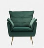 Elegant Chaise Velvet Fabric Lounge Chair In Green Colour