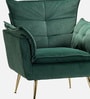 Elegant Chaise Velvet Fabric Lounge Chair In Green Colour