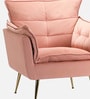 Elegant Chaise Velvet Fabric Lounge Chair In Pink Colour