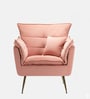 Elegant Chaise Velvet Fabric Lounge Chair In Pink Colour