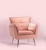 Elegant Chaise Velvet Fabric Lounge Chair In Pink Colour