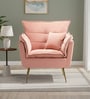 Elegant Chaise Velvet Fabric Lounge Chair In Pink Colour