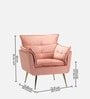 Elegant Chaise Velvet Fabric Lounge Chair In Pink Colour