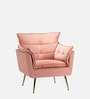 Elegant Chaise Velvet Fabric Lounge Chair In Pink Colour