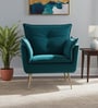 Elegant Chaise Velvet Fabric Lounge Chair In Teal Colour
