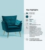 Elegant Chaise Velvet Fabric Lounge Chair In Teal Colour