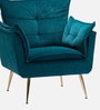 Elegant Chaise Velvet Fabric Lounge Chair In Teal Colour