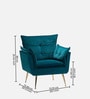 Elegant Chaise Velvet Fabric Lounge Chair In Teal Colour