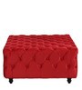 Ida Classic Tufted Ottoman in Red Colour