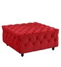 Ida Classic Tufted Ottoman in Red Colour