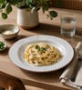 Cream Ceramic Textured Serving Plate