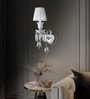 Elegant Crystal Wall Sconce with Fabric Shade