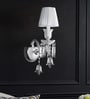 Elegant Crystal Wall Sconce with Fabric Shade