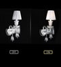 Elegant Crystal Wall Sconce with Fabric Shade