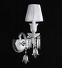 Elegant Crystal Wall Sconce with Fabric Shade