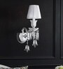 Elegant Crystal Wall Sconce with Fabric Shade Elegant Crystal Wall Sconce with Fabric Shade
