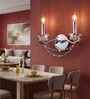 Elegant Dual Candle Crystal Wall Light   Chrome Finish