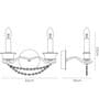 Elegant Dual Candle Crystal Wall Light   Chrome Finish